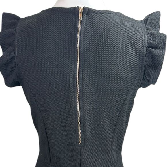 Caution To The Wind Textured Black Ruffle Sleeve Jumpsuit Size Medium Back Zip - Picture 7 of 10